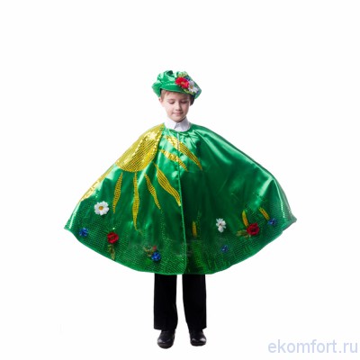Костюм &quot;Месяц Июль&quot; Карнавальный костюм "Месяц Июль"  
Комплектность:  пончо, шапочка.
Рассчитан на рост детей 110-140 см
 Ткань:  атлас. 
Производство: Украина.