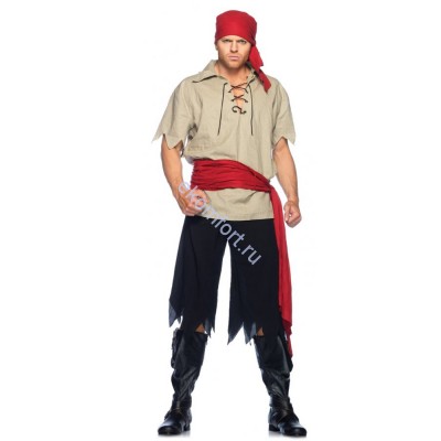 Карнавальный костюм «Пират с красным поясом» В комплект входят: повязка на голову, рубашка, шорты и пояс
Размер: 48-50
Материал: полиэстер
Артикул: ПТ1358
