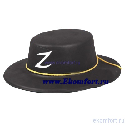 Шляпа в стиле Зорро Цвет: черный
Материал: синтетическое волокно
Шляпа украшена желтым шнурком и знаком ЗОРРО.
Размер: диаметр - 30 см