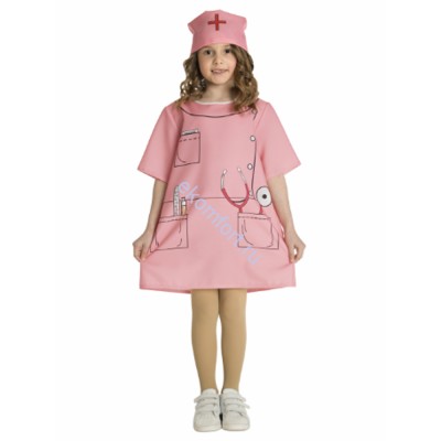 Карнавальный костюм Медсестра в розовом В комплект входят: платье и шапочка
Материал: габардин (100% полиэстер)​
Рассчитан на рост: 104-134 см