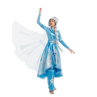 Карнавальный костюм Эльзы («Холодное сердце 2») В комплект входят: платье с накидкой, пояс, головной убор, имитация обуви
Материал: атлас, трикотаж, паетка.
Размер: 44-48
Артикул: ВЖ348