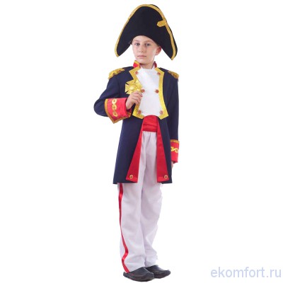 Карнавальный костюм &quot;Наполеон&quot; В комплект входят: шляпа, камзол, брюки, пояс
Размеры: 110, 116, 122, 128, 134, 140