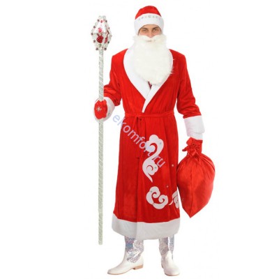 Новогодний костюм «Дед Мороз из велюра» В комплект входят: тулуп, пояс, шапка, варежки, мешок
Материал: велюр
Размеры: 48-56
Артикул: ЭД0129