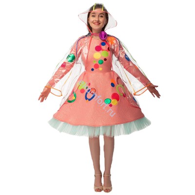 Карнавальный костюм «Мыльный пузырь» В комплект входят: платье, плащ
Материал: трикотаж, фатин, ПВХ
Размер: 44-48
Артикул: ВЖ358