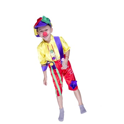 Карнавальный костюм клоуна Бим-Бом Рост: 120-130

Состав: рубашка,

штаны с

подтяжками, кепка.

Материалы: креп-

сатин, голограмма.