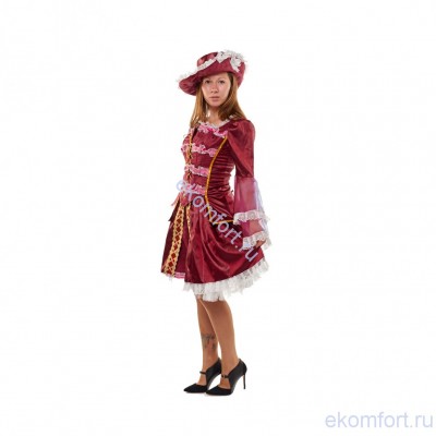 Костюм &quot;Миледи&quot;  Карнавальный костюм "Миледи" Состав: юбка с подъюбником, камзол, шляпа Размеры:42-44, 46-48, 50-52. Ткань: атлас, парча, кружево, фатин.
Производство: Украина