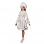 Карнавальный костюм Снегурочка Амалия белая