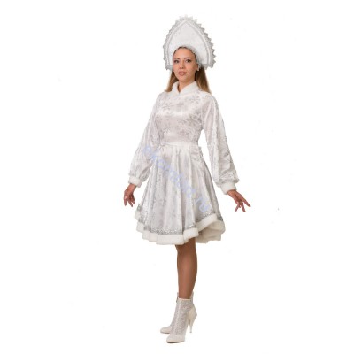 Карнавальный костюм Снегурочка Амалия белая Комплектность: платье, кокошник
Размер: 44, 46, 48
Артикул: 173