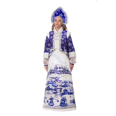 Карнавальный костюм Снегурочка Лазурная синяя Комплектность: платье, кокошник.
Артикул:174
Размеры: 44, 46, 48
