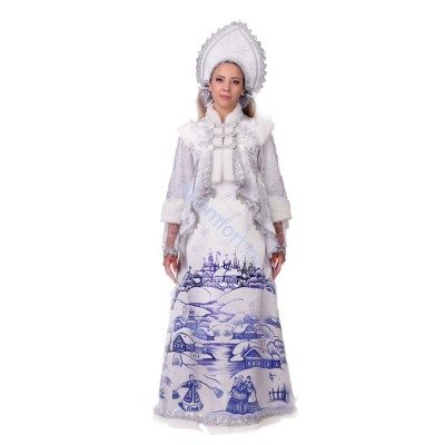 Карнавальный костюм Снегурочка Лазурная белая В комплект входят: платье, кокошник.
Артикул:175
Размеры: 44, 46, 48