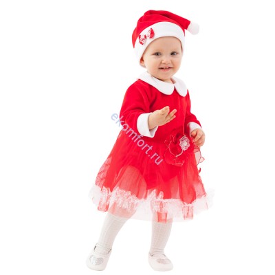 Карнавальный костюм «Мисс Санта» кроха  В комплект входят: боди и шапочка.
Материал: хлопок
Рассчитан на рост: 74 см
Артикул: 6010 к-20
