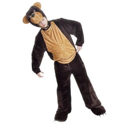 Маскарадный костюм «Медведь» взрослый В комплект входят: комбинезон, шапка, имитация обуви, внутренний карман для живота
Материал: велюр, синтепон
Размер: 46-50