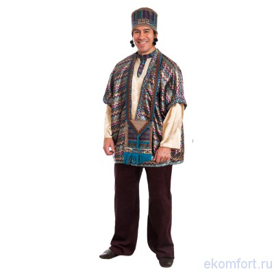 Карнавальный костюм &quot;Африканец&quot;, арт.td066 В комплект входят: туника, штаны, жилет, сумка и шапка
Материал: текстиль
Размер: 50- 52