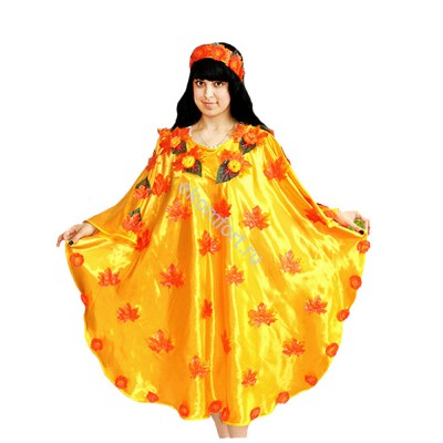 Карнавальный костюм Осень для детей Состоит из головного убора и накидки
100% ПЭ