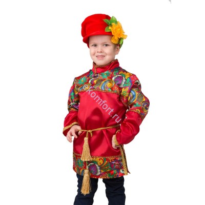 Карнавальный костюм Емеля красный Арт.2045 Комплектация: рубаха, пояс, шапка.
Артикул: 2045