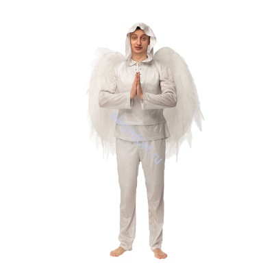 Карнавальный костюм Белого Ангела В комплект входят: блуза, брюки и крылья
Материал: трикотаж, полиэстер
Размер: 48-50
Артикул: ВМ298