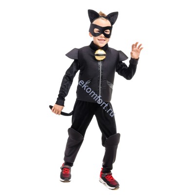 Костюм Суперкот для мальчика			 Комплектность: маска с ушками, кофта, штаны, декоративный жилет с хвостом