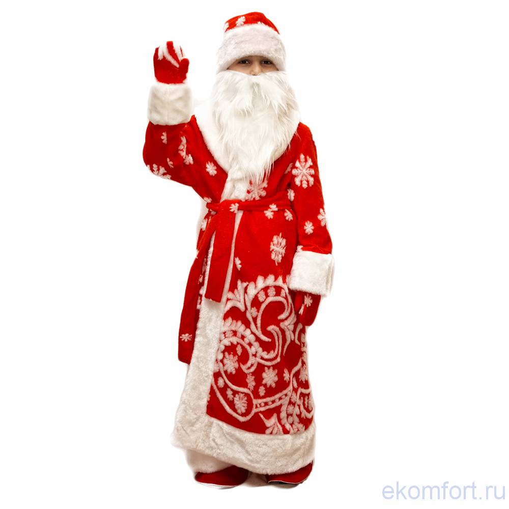 Костюм Деда Мороза профессиональный, взрослый костюм Деда Мороза, фирмы Snowmen артикул Е0408