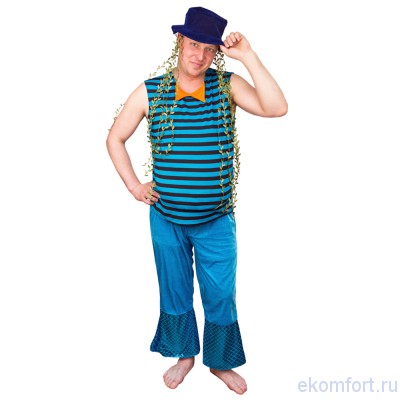 Карнавальный костюм &quot;Водяной&quot; взрослый, арт.td078 В комплект входят: тельняшка, штаны и шляпа
Материал: текстиль
Размеры: 52