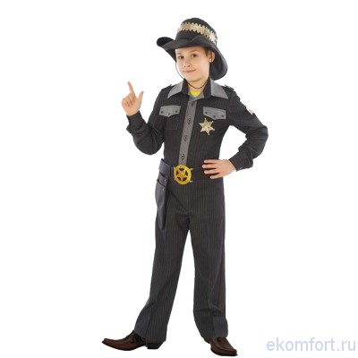 Карнавальный костюм &quot;Шериф&quot; В комплект входят: шляпа, пиджак, брюки, кобура
Размеры: 128, 134