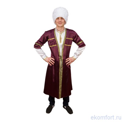 Национальный костюм &quot;Грузин&quot;, арт.td050 В комплект входят: шапка, халат и рубаха
Материал: текстиль
Размеры: 46, 48
