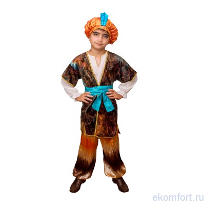 Костюм для карнавала &quot;Восточный принц&quot; В комплект входят: халат, рубаха, шаровары и чалма
Материал: текстиль
Размер: 32 