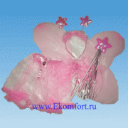 Набор розовый (юбочка,крылья,ободок) 