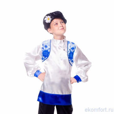 Рубаха Гжель 2 для мальчика  Рубаха Гжель 2  для мальчика.  
Комплектность:  Рубаха, головной убор - картуз.
 Ткань:  атлас. 
 Размер:  110-116, 122-128, 134-140, 146-152 см. 
 Производство:  Украина.


