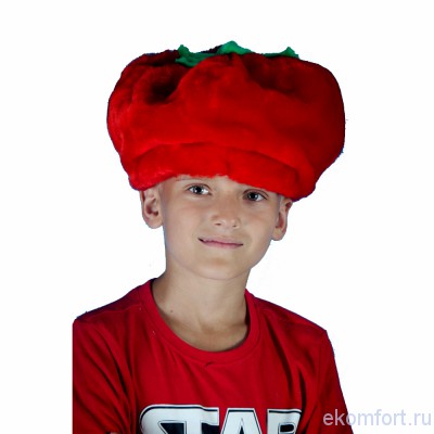 Шапочка помидор Сшита из искусственного меха для детей от 3-х до 9-ти лет. 
Производство: Россия