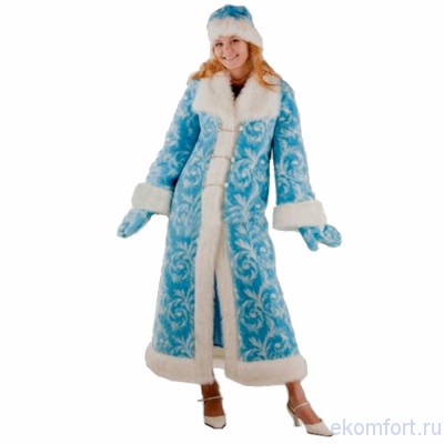 Карнавальный костюм «Снегурочка» (мех) В комплект входят: шуба, шапка, варежки.
Размер: 44-46
Производство:Россия
Артикул: 144​