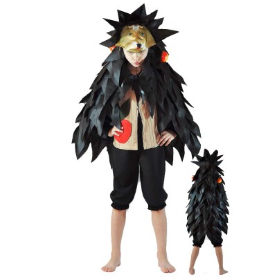 Карнавальный костюм «Ежик» В комплект входят: шкура ёжика с мордочкой, жилет и бриджи
Рассчитан на рост: 116-128 см